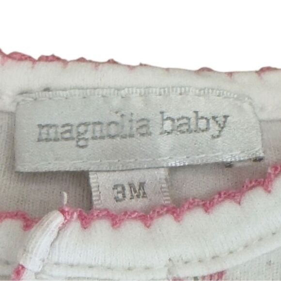 Magnolia Baby Girls Butterfly Pattern White & Pink One Piece Footie. 3 Months. - Picture 4 of 6